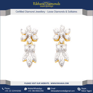 ต่างหูคู่เพชรทองคำบริสุทธิ์ - Product Image 3