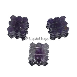 Pirámide de cubo lemuriano de amatista cortada 54 - Product Image 1