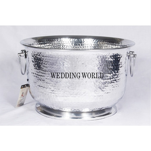 Enfriador de vino de Metal para casa y Hotel, Enfriador de vino de estilo bonito, forma redonda, diseño martillado, enfriador de vino de Metal de lujo - Product Image 6