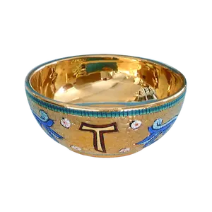 Ceramic church offertory paten hand painted with pure gold hand made in Italy mosaic design bowl paten