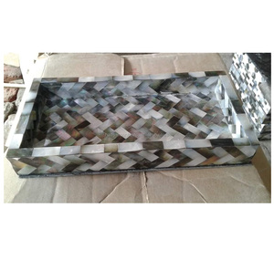 Bandeja MOP de alta calidad Artesanía mejor pulida y bandeja de nácar Bandeja de servicio de nácar popular nácar - Product Image 5