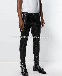 Pantalon de jogging en cuir respirant imprimé imperméable tendance gothique moto biker skinny à fermeture éclair pour l'hiver 2026 - Product Image 4