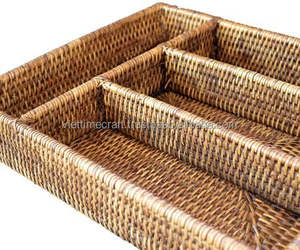 Soporte para cuchara, tenedor y palillos de ratán - Product Image 4