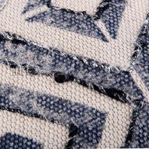 100% Cotton Geometric Design <b>Pillow</b> Cushion Cover Gray Black Hand Block Printed 45X45 Square Home Embroidery <b>Decorative</b> Cushion - Product Image 6