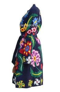 Chaqueta de algodón 100% con bordado multicolor para mujer, abierto de la mejor colección Kimono, oferta de Navidad tradicional, abrigo Banjara - Product Image 2