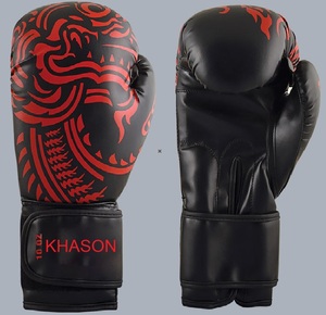 KHASON Guantes de boxeo de entrenamiento de Muay Thai de cuero de vaca con logotipo personalizado profesional para cierre 6-16 OZ Mejor ajuste en caja - Product Image 3