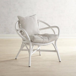 Fabulous White Painted Wicker/<b>rattan</b> <b>Chair</b> - Product Image 3