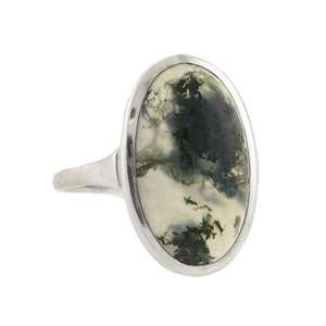 925 Sterling Silver <b>Moss</b> <b>Agate</b> <b>Ring</b> Oval Round Pear square Fancy Rectangle Natural Gemstone Stone Cabochon - Product Image 4