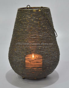 Elegante Portavelas de Hierro Metálico, Hecho a Mano, 23x23x31 cm, Decoraciones Festivas para el Hogar, Bodas, Pascua, IHA IHACA140 - Product Image 2