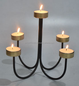 Luxury 8-Candle Iron Handmade Gold <b>Tealight</b> <b>Holder</b> Home Decorative Christmas Centrepiece - Product Image 2