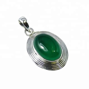 จี้และเครื่องเพชรพลอยชั้นดี925สเตอร์ลิงสีเขียวพลอยโอนิกซ์สีทองและโรเดียมชุบเพชรสไตล์วินเทจ - Product Image 1