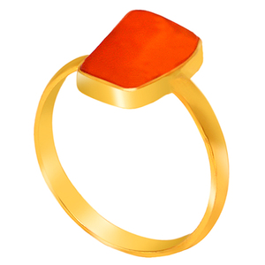 Anillo de ajuste de bisel de plata de ley 925 de cornalina forma elegante piedra preciosa chapado en oro boda compromiso aniversario fiesta regalo - Product Image 1