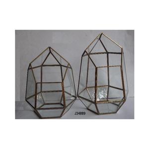 Diseño geométrico Planta Terrario Lados de latón irregulares Maceta de metal para cactus suculentos Helecho Musgo - Product Image 6