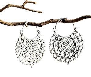 New Arrival Handmade Large <b>Silver</b> Oxidized Hoop <b>Earrings</b> for <b>Women</b> Western Style for Wedding Party-Brass Jewelry with Back Hoop - Product Image 3
