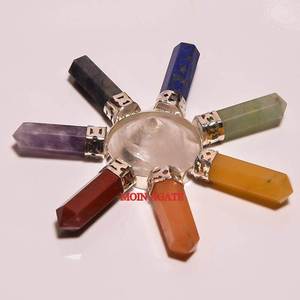 Clear Quartz Conical Seven Chakra Pencil Energy Generator Chakra Stone for Used As Chakra Energy Generator - Product Image 2