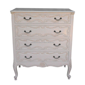 Meuble à 4 tiroirs en acajou, mobilier indonésienne-la, meuble de rangement à design français Antique - Product Image 1