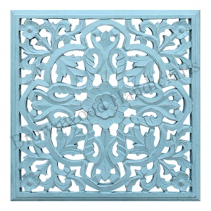 Panneau mural sculpté floral en MDF carré de luxe pour décor de chambre à coucher et de bureau Mandala décoratif en bois oeuvre en gros - Product Image 2