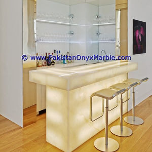 Mesas de encimera de ónix con retroiluminación de piedra natural Mesas de comedor y centro elegantes con iluminación elegante - Product Image 1