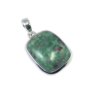 925ทำด้วยมือออนไลน์จี้พลอยทับทิม zoisite เงินสเตอร์ลิงพร้อมจี้เพชรและเครื่องลาง - Product Image 1