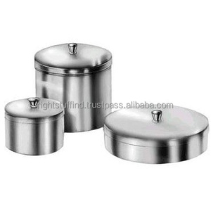 Bandeja universal redonda para cuenco Instrumentos Almacenamiento de cubiertos quirúrgicos Tarro de acero para aderezo - Product Image 1