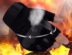 Guantes tácticos ajustables para hombre, negros, duros, cosido en latón, de cuero - Product Image 3
