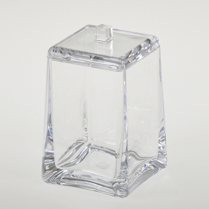 Support en coton en plastique de forme pyramidale carrée transparente pour la salle de bain Design moderne - Product Image 1