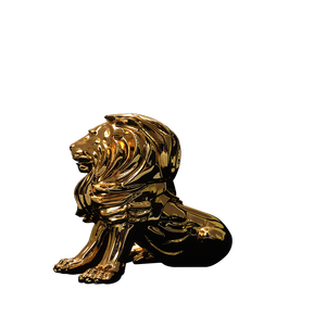 Unique <b>Resin</b> Made Gold Lion Art Home Decor Sculpture - Product Image 1