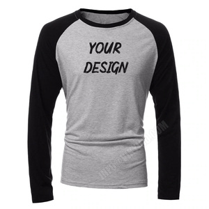 T-shirt à manches raglan en coton filé à l'anneau pour hommes, personnalisable avec logo, vente en gros - Product Image 5