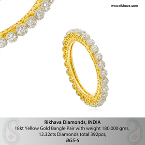 Brazalete de oro amarillo de 18kt, par de joyas de moda para mujer con el mejor precio y calidad del vendedor indio - Product Image 6