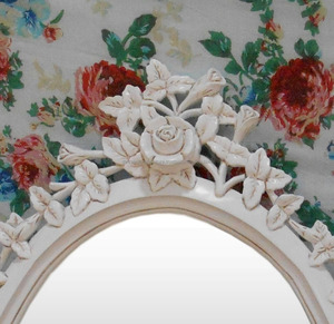 Espejo tallado blanco de caoba de Indonesia, dormitorio, muebles franceses, estilo-blanco, muebles Vintage - Product Image 2