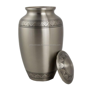 Embossed Design Bend Classic Design Funeral Cremation Urns Brass Cremation Urn and <b>Keepsake</b> Urn for Adult - Product Image 2