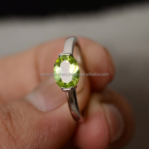 <b>Peridot</b> gemstone <b>Ring</b> 925 Sterling silver <b>Ring</b> Stacking <b>Ring</b> Handmade Silver Jewelry - Product Image 1
