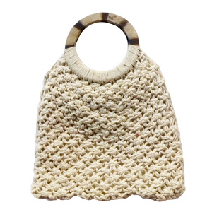 Bolsos de hombro de macramé de estilo bohemio, bolsos de playa hechos a mano de macramé de verano de la India - Product Image 3