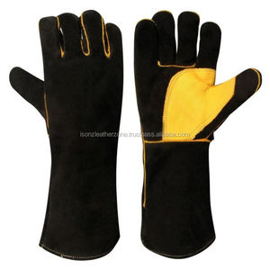Excelente MIG Suede Leather Tig Guante de cuero de vaca Guante de soldadura de doble palma Anti-Corte Antideslizante Anti-Impacto Impermeable Ignífugo - Product Image 1