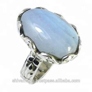 Rare Blue Lace Agate Gemstone Eternity Vermeil Ring Sólido 925 Sterling Silver Jewelry Anillos Fancy Silver Jewelry - Product Image 2