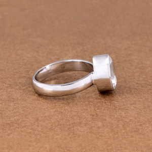 แหวนทรงลูกแพร์พลอยควอตซ์คริสตัลใสแข็ง925เงินสเตอลิงเครื่องประดับแฮนด์เมดขายส่ง Casa de Plata - Product Image 3