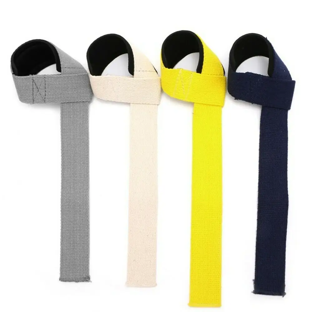 100% Heavy Cotton Straps Fabricante Gym exercício Mão Barras personalizadas academias correias Fitness Lifting Straps