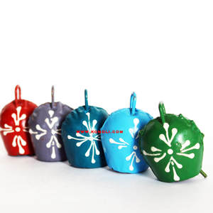 Multicolored Hand Painted Iron Bells with <b>Beaded</b> Hanging <b>for</b> Wall Decor, Balcony, Main <b>Door</b>, Garden Decor - Product Image 4