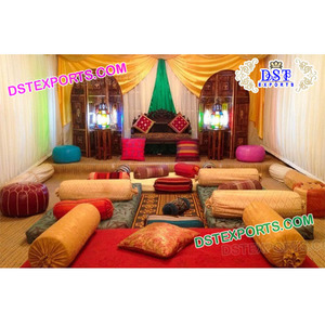 Sangeet-decoración tradicional musulmana para escenario, cojines bordados coloridos de noche para Mehandi, nuevo estilo - Product Image 1