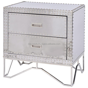 Table d'appoint en acier poli Viscount - Product Image 1
