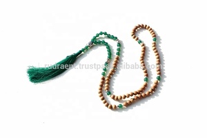 Venta caliente espiritual Japamala Aventurina madera Mala cuentas anudadas borla Mala collar hecho a mano cuentas de oración - Product Image 6
