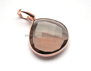 925จี้พลอยบุษราคัมสีเงินสเตอร์ลิงสีโรสโกลด์จี้ชั้นดีและมีเสน่ห์ - Product Image 1