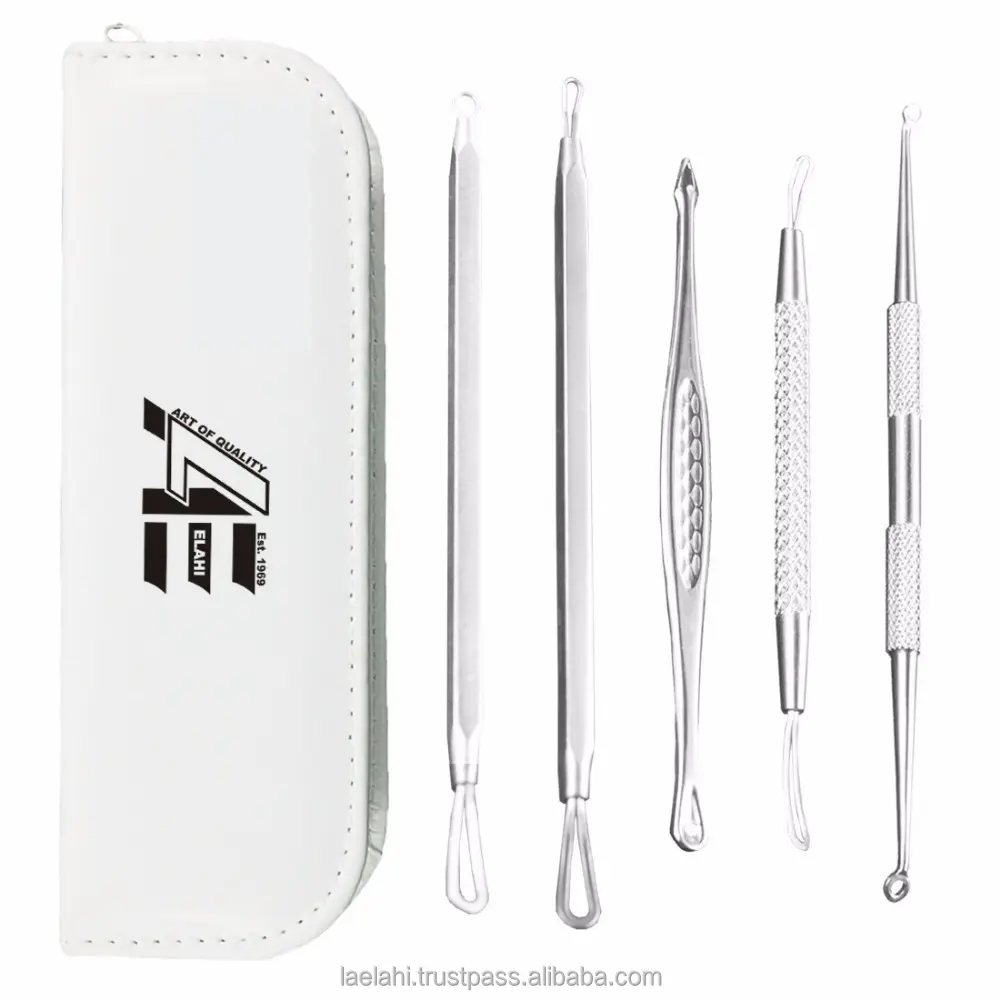 2024 Excellent Quality Blackhead and Pimple Remover Tools Kit 5 Surgical Extractor Tools LA ELAHI & CO