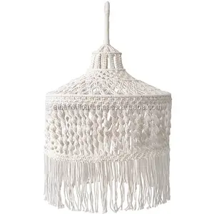 Eco Friendly Handcrafted Bohemian Natural Macrame Lamp Shade Chandelier Suppliers