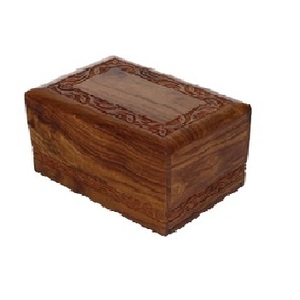 Sólido antiguo Memorial barato grabado ataúd de madera caja para adultos humanos Funeral la cremación las cenizas urnas Americano/estilo europeo - Product Image 4