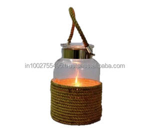 Portavelas de Cristal Hecho a Mano para Interiores/Exteriores, Farol de Cristal para Decoración del Hogar, Oficina y Fiestas, para Pascua y Bodas - Product Image 1