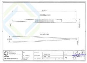 Pinzas de Dedo de 12 Pulgadas con Punta Serrada, Instrumentos Quirúrgicos de Acero Inoxidable para Disección y Retirar Apósitos - Product Image 2