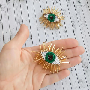 Pendientes de ojos verdes joyería de moda pendientes de cuentas - Product Image 1