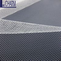 Tissu en filet tissé 100 % polyester LCY863 Taiwan 40D, couleur unie personnalisée, motif nid d'abeille hexagonal, largeur 58/60 pouces, poids 33g/m², doux