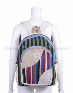 Sac et sac à dos en toile de coton de chanvre moyen népalais HBBH 0083 - Product Image 1